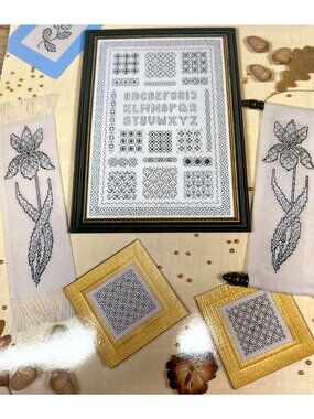 RARE Easing Into Blackwork Cross-Stitch Pattern Book By Mary Hickmott